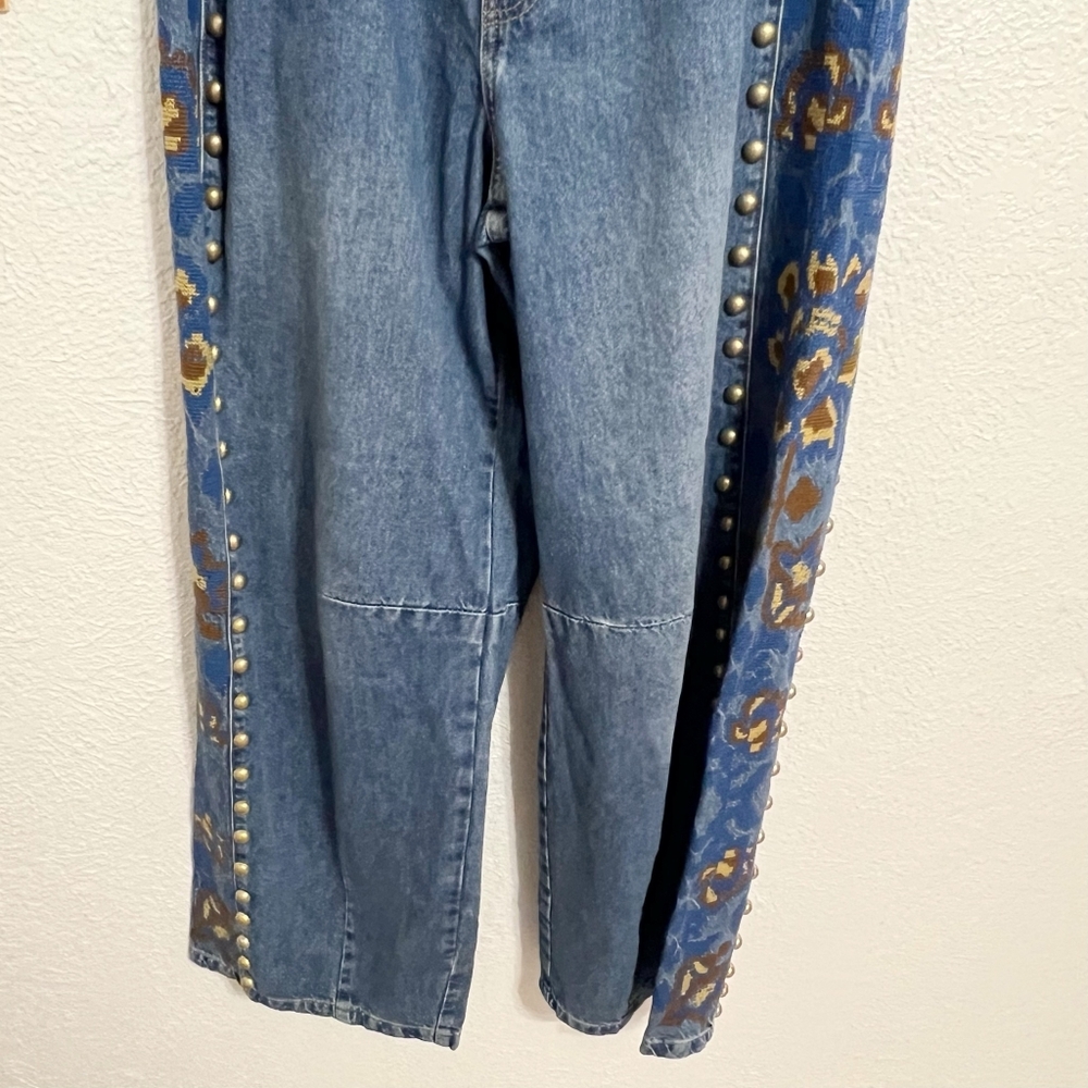 NWT Farm Rio Denim Metal Details Embroidered High Waist Jeans - Picture 6 of 11
